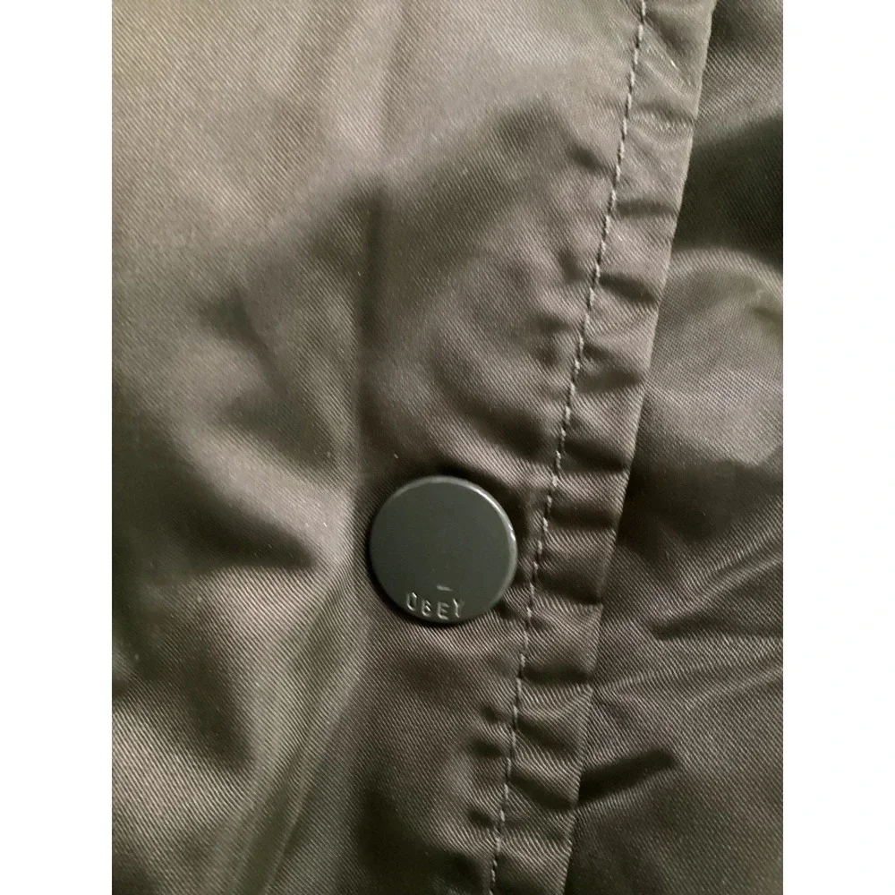Obey Worldwide Olive Green Bomber Jacket Embroidered Cities‎ Roses Womens Small